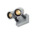 Luminaire mural d’extérieur MYRA DOUBLE à 2 flammes, rotatif, inclinable GU10 IP55, Gris argent gradable