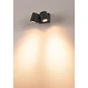 SLV Luminaire mural d’extérieur MYRA DOUBLE à 2 flammes, rotatif, inclinable GU10 IP55, anthrazit gradable