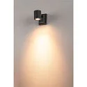 SLV Luminaire mural d’extérieur MYRA SINGLE à 1 flamme, rotatif, inclinable GU10 IP55, anthrazit gradable