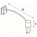 Lumière d'affichage MYRA DISPLAY CURVE à 1 flamme, rotatif, avec bras articulé, inclinable GU10 IP55, Gris argent gradable