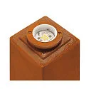SLV LED Outdoor Floorlamp RUSTY SQUARE 70, IP55, 71 x 12 x 12cm, 8.6W 3000K 90lm, FeCSi steel rust color
