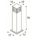 SLV LED Outdoor Floorlamp RUSTY SQUARE 70, IP55, 71 x 12 x 12cm, 8.6W 3000K 90lm, FeCSi steel rust color