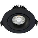 Lumière encastrée VELIA TILT rond IP44, noir mat gradable 11W 740lm 3000K