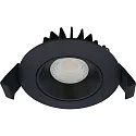 Lumière encastrée VELIA LOW PROFILE rond IP44, noir mat gradable 5,5W 320lm 3000K