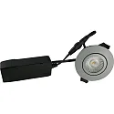 Lumière encastrée LOW PROFILE rond IP54, gris gradable 6W 470lm 3000K