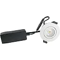 Lumière encastrée LOW PROFILE rond IP54, blanc mat gradable 6W 510lm 4000K