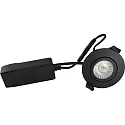 Lumière encastrée LOW PROFILE rond IP54, noir mat gradable 6W 510lm 4000K