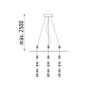 ACB Suspension pendulaire LISBOA 60 - ON-OFF / TRIAC - 250CM 3 fois, blanc mat