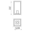 ACB Luminaire mural CUBE 16/2039-12  E27 IP54, anthrazit gradable