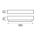 ACB LED wall luminaire BOX 16/3200-60, IP44, 59cm, silver, 10.5W 4000K 800lm