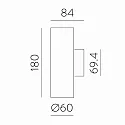 ACB Luminaire mural PIPE 16/3986-2 à 2 flammes IP20, noir