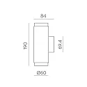 ACB wall luminaire LUX 16/3989-2 IP20, gold, black glossy