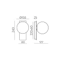 ACB Luminaire mural KIN 16/8169 IP20, opale, noir