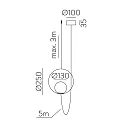 ACB Luminaire à suspension HALO 3815/1 à 1 flamme IP20, opale, noir