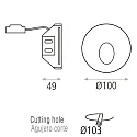 ACB Luminaire d'encastrement mural  THRILLER rond IP20, blanche 