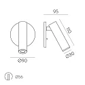 ACB wall recessed luminaire ATRIA 16/3925 with switch, adjustable IP20, bronze