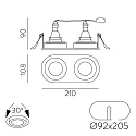 ACB Downlight MUSCA 3947/21 à 2 flammes GU10 IP20, noir