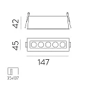 ACB Lumière encastrée INVISIBLE 3980/147 IP20, blanche 12W 850lm 3000K 36° 36°