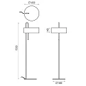 ACB Lampadaire CLIP 8178 avec abat-jour E27 IP20, noir  