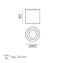 ACB Luminaire de plafond VANDUO 3467/8 GU10 IP65, nickel mat