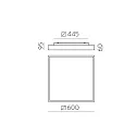 ACB Luminaire de plafond OPORTO 3973/60 avec diffuseur IP20, blanche