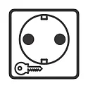 socket F-TYPE GERMAN (NO 4417 /-19) with cover, german version, with lock, grey