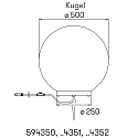 Albert ball luminaire PLUG-N-PLAY Ø 500MM with lamp socket E27 IP65, anthracite, melange