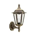 Luminaire mural d'extérieur TYPE NO 1818 haut, angulaire E27 23, marron, laiton satiné gradable