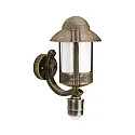 Outdoor Wall luminaire Country style Night watchman Type No. 1840 with motion sensor, IP44, E27, cast alu / opal, brown brass