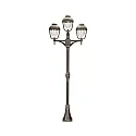 Lampe à mât TYPE NO 2041 3 flammes, rond E27 44, marron, laiton satiné gradable