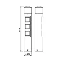 Albert Outdoor Socket column Type No. 2202, LED + 3 Schuko sockets, IP44, 10W 3000K 900lm, without switching function, white matt