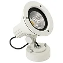 LED Outdoor Wall spot Type No. 2355, IP54, 16W 3000K 2240lm 30°, rotatable, swiveling, dimmable, cast alu / glass, white matt