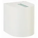 LED Outdoor Wall spot Type No. 2401 - 2-sided, tight/wide, round, IP44, 230V AC/DC, 2x 6.7W 3000K 600lm, lens + glass, white
