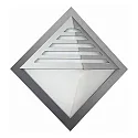 Luminaire mural d'extérieur TYPE NO 0220 rayonnement latéral, avec couverture E27 44, acier inoxydable gradable
