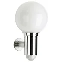 Luminaire mural d'extérieur TYPE NO 0224 rond, avec détecteur de mouvement E27 44, acier inoxydable gradable