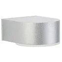 Outdoor LED Wall luminaire Type No. 0233, IP44, 230V AC/DC, 3W 3000K 330lm, cast alu / safety glass satined, silver matt