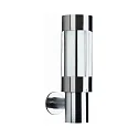 Outdoor Wall luminaire Type No. 0239, IP44, height 35.5cm, E27 QA55 max. 57W, stainless steel / opal glass