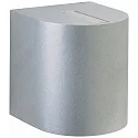 LED Outdoor Wall spot Type No. 2401 - 2-sided, tight/wide, round, IP44, 230V AC/DC, 2x 6.7W 3000K 600lm, lens + glass, silver