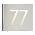Albert Numéro de maison lumineux TYPE NO 6012 1 chiffre, 2 chiffres IP44, acier inoxydable, opale gradable