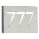 Albert Numéro de maison lumineux TYPE NO 6013 3 chiffres IP44, acier inoxydable, opale gradable