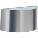 Luminaire mural d'extérieur TYPE NO 6146 haut bas, petit, semi-circulaire G9 44, acier inoxydable mat gradable