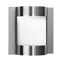 Luminaire mural d'extérieur TYPE NO 6187 semi-circulaire E27 44, acier inoxydable, acier inoxydable mat, opale gradable