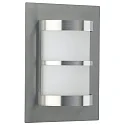 Luminaire mural d'extérieur TYPE NO 6224 semi-circulaire E27 44, acier inoxydable mat, opale gradable