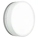 Outdoor LED Wall and Ceiling luminaire Type No. 6308, IP65, Ø 25cm, 24W 3000K 2400lm, silver matt / glass opal