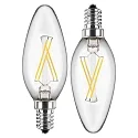 Ampoule à filament forme bougie C35 lot de 2, commutable E14 4,5W 470lm 2700K 300° CRI > 80 