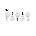 HWH LED Lampe globe SMD MULTI G45 lot de 5 E14 5W 470lm 2700K 200° CRI >80 