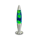 Lampe LED Lava IP20, bleu, jaune, argent 