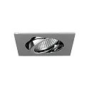 Downlight pivotant, carré GX5,3 IP20, chrome gradable
