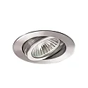 Downlight rond, pivotant GX5,3 IP20, acier inoxydable gradable