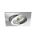 Downlight pivotant, carré GX5,3 IP20, acier inoxydable gradable